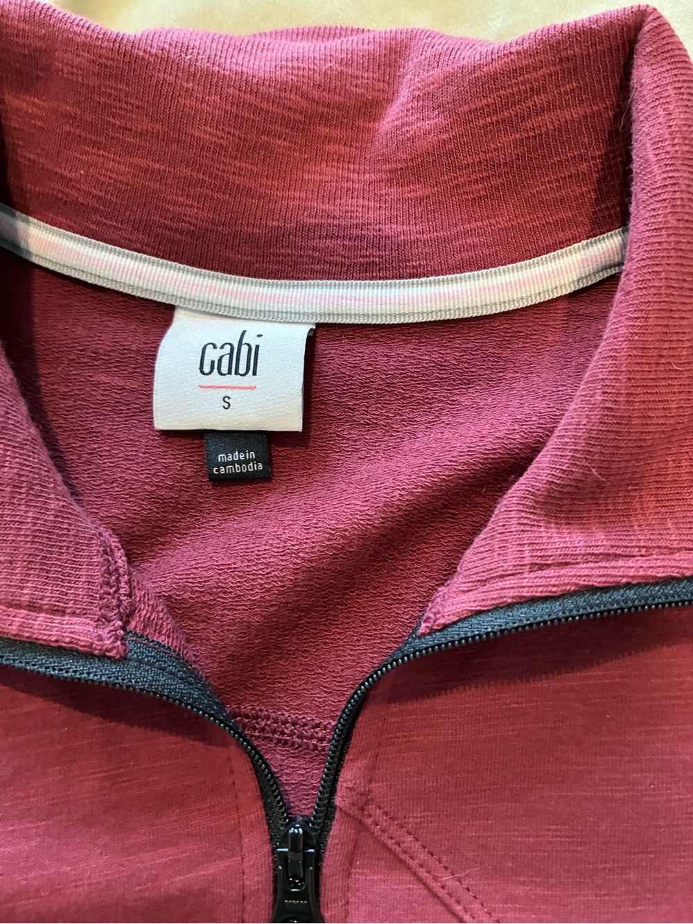 CAbi Raspberry Zip-Front Bomber Jacket - Picture 3 of 3